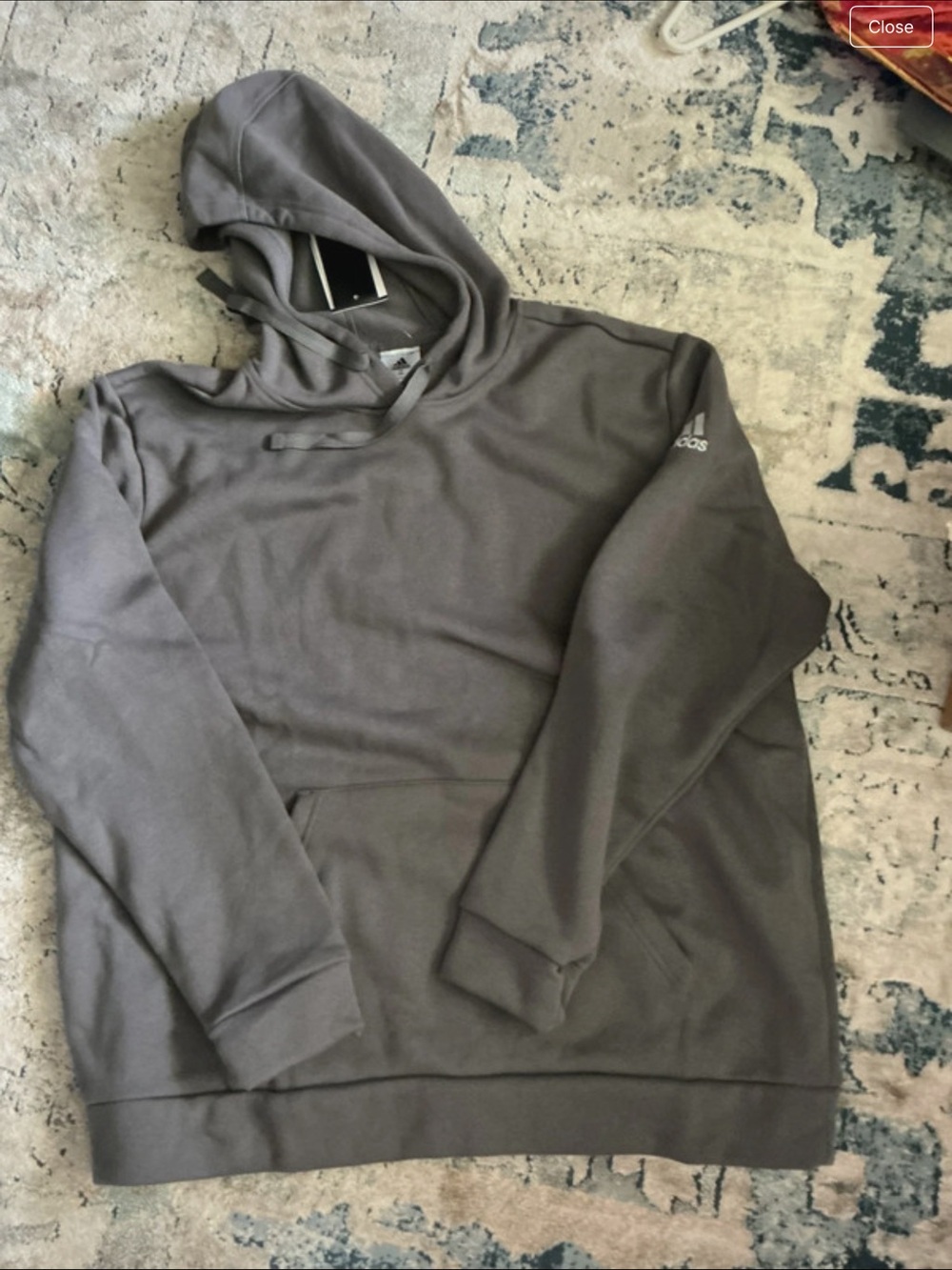 adidas Men's Hoodie in Charcoal Gray